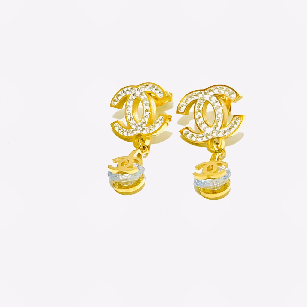 Anting Titanium Wanita Lapis Emas Anti Karat AT-105