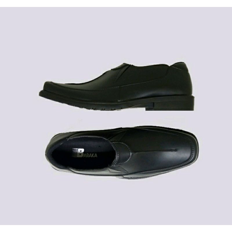 BIG SIZE 43-47 Sepatu Pantofel Pria Barack 10 Size JUMBO Loafers Slip On Kulit Kantoran Sepatu PNS JUMBO Hitam, 44