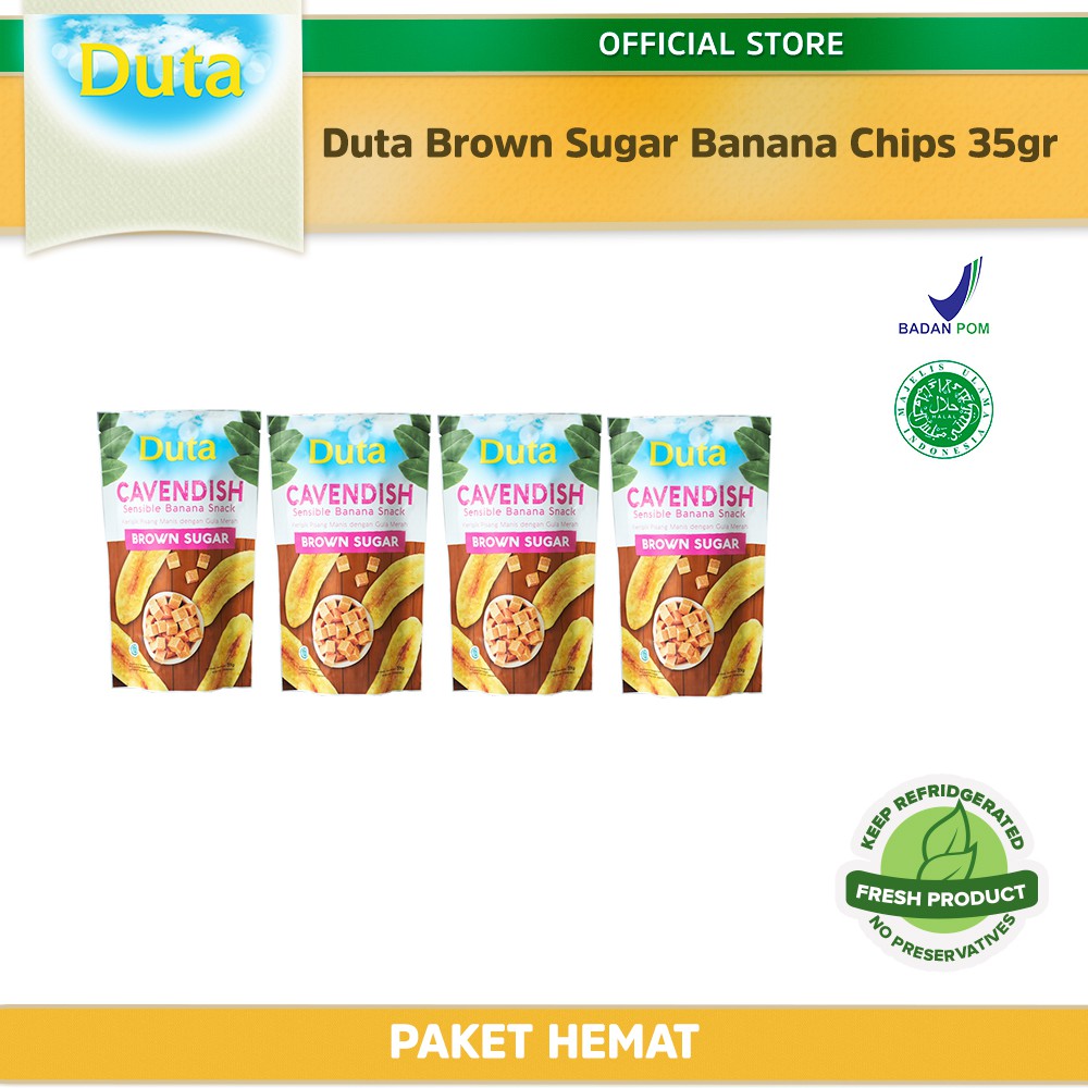 

Duta Brown Sugar Banana Chips 35gr x 4 pcs