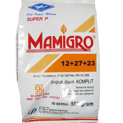 Pupuk Daun Komplit MAMIGRO 12 + 27 + 23 gram]