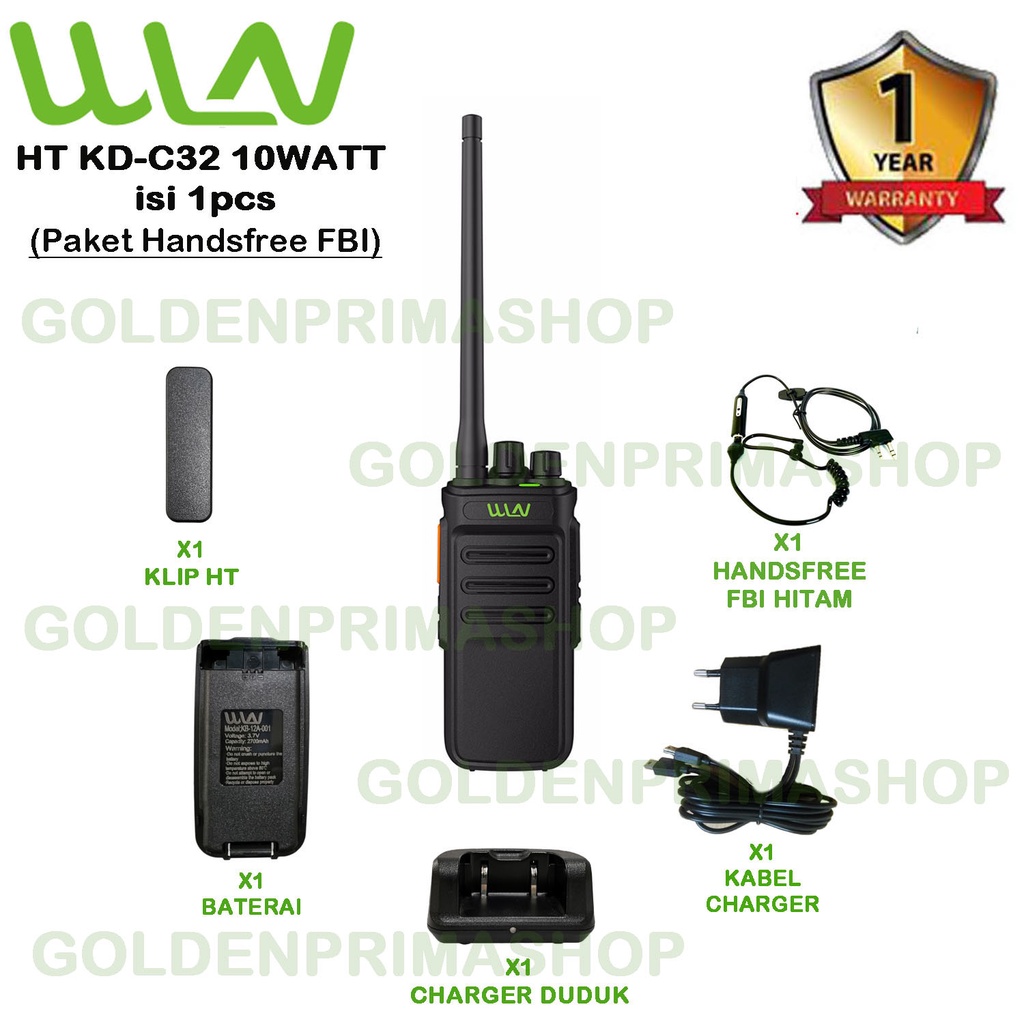 HT WLN PAKET HANDSFREE KD-C32 (DAYA 10 WATT) BATERAI 2500mAh