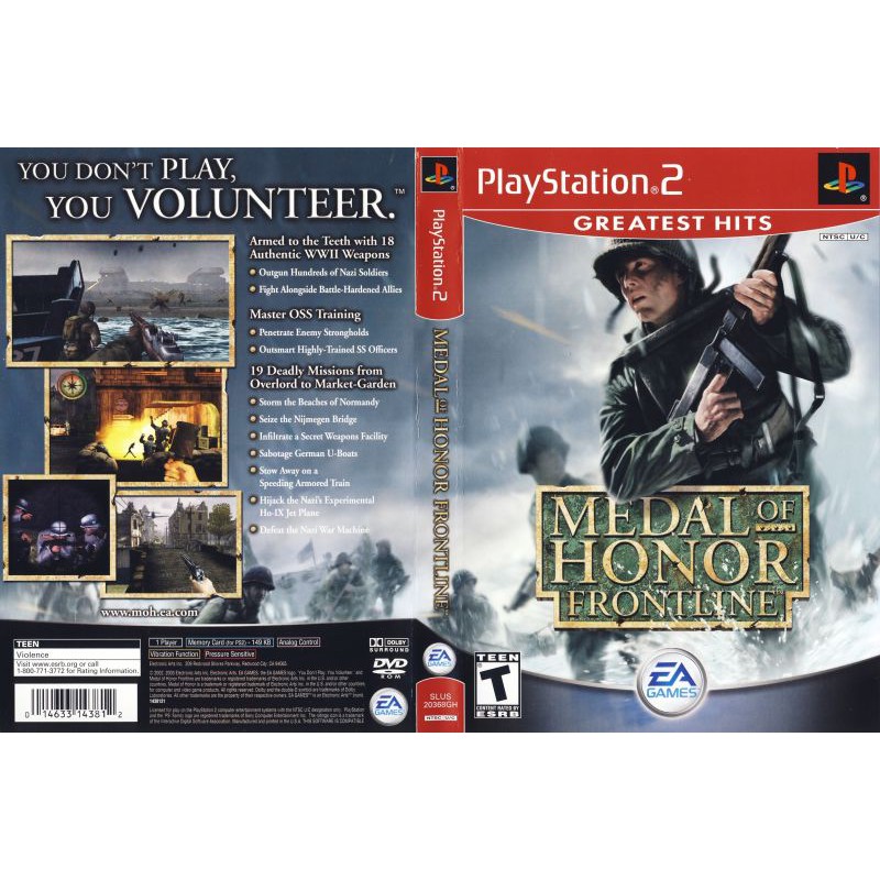 Kaset PS2 Medal Of Honor Frontline