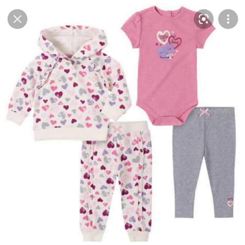 Catell Love 4in1 Baby Jumper Pants Hoodie Set | Set Jumper Jaket Celana Panjang Bayi