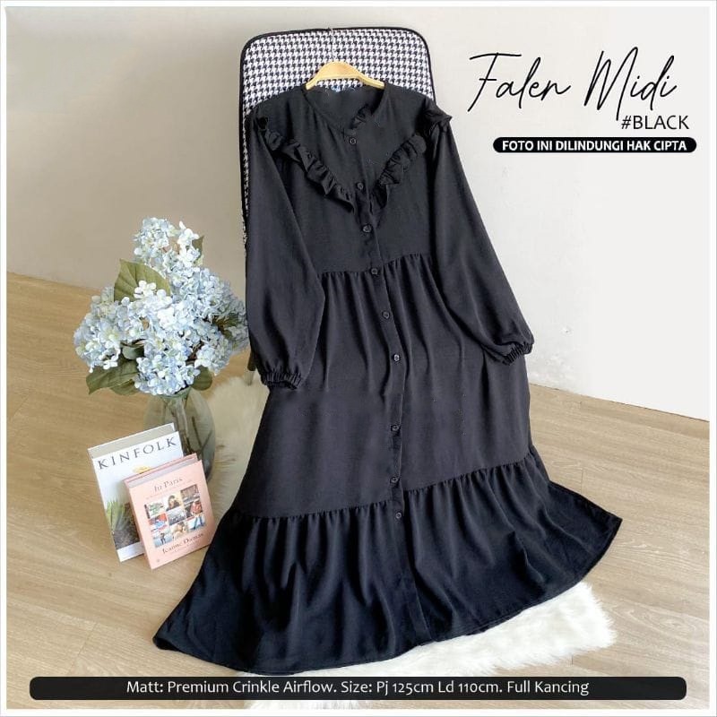 FALEN MIDI - MIDI DRESS TERBARU BAHAN KATUN RAYON