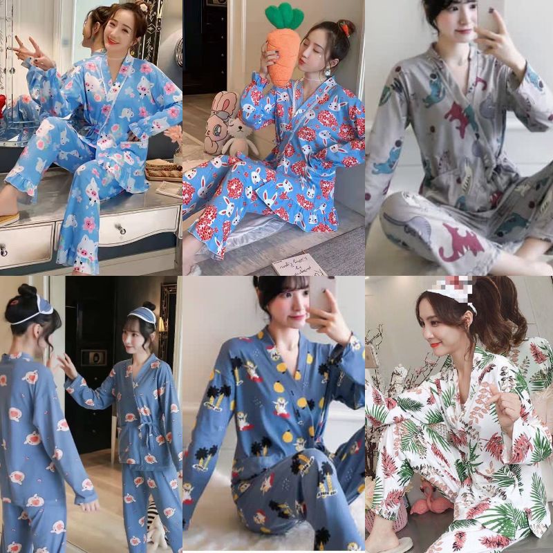 Kimono Import Baju Tidur Kimono set Setelan Model kimono Baju Tidur Wanita Import