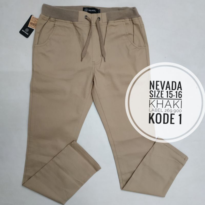 Celana anak Laki-laki Nevada size 15-16 khaki dan Abu tua