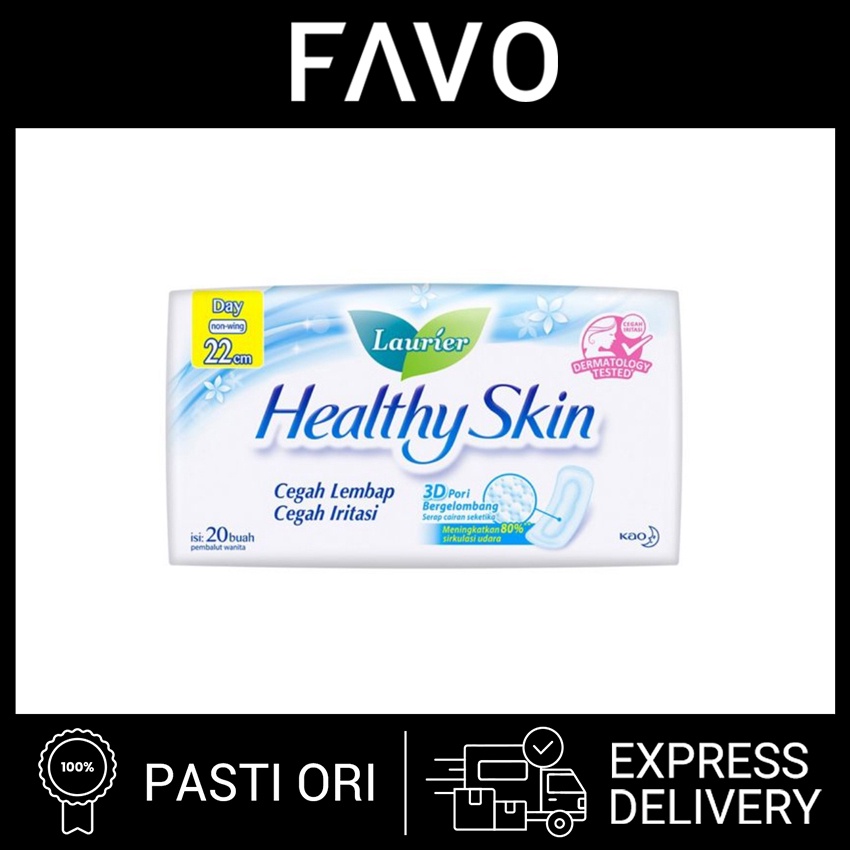 Pembalut - Laurier Healthy Skin Day Slim Non Wing 22 cm - 20 Pads