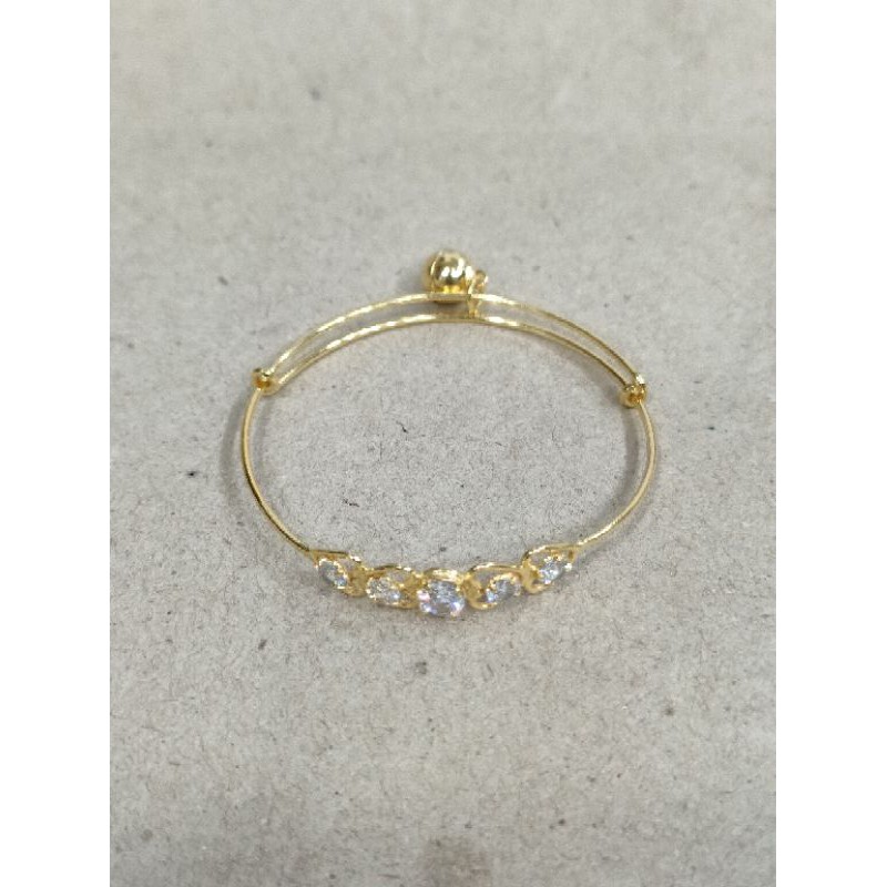 gelang bayi mata putih 5 dua gram emas muda