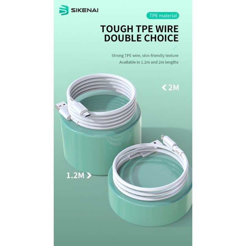 Data Kabel SIKENAI / SIKENAI Data Cable SK-01 1.2M 2A Micro - White