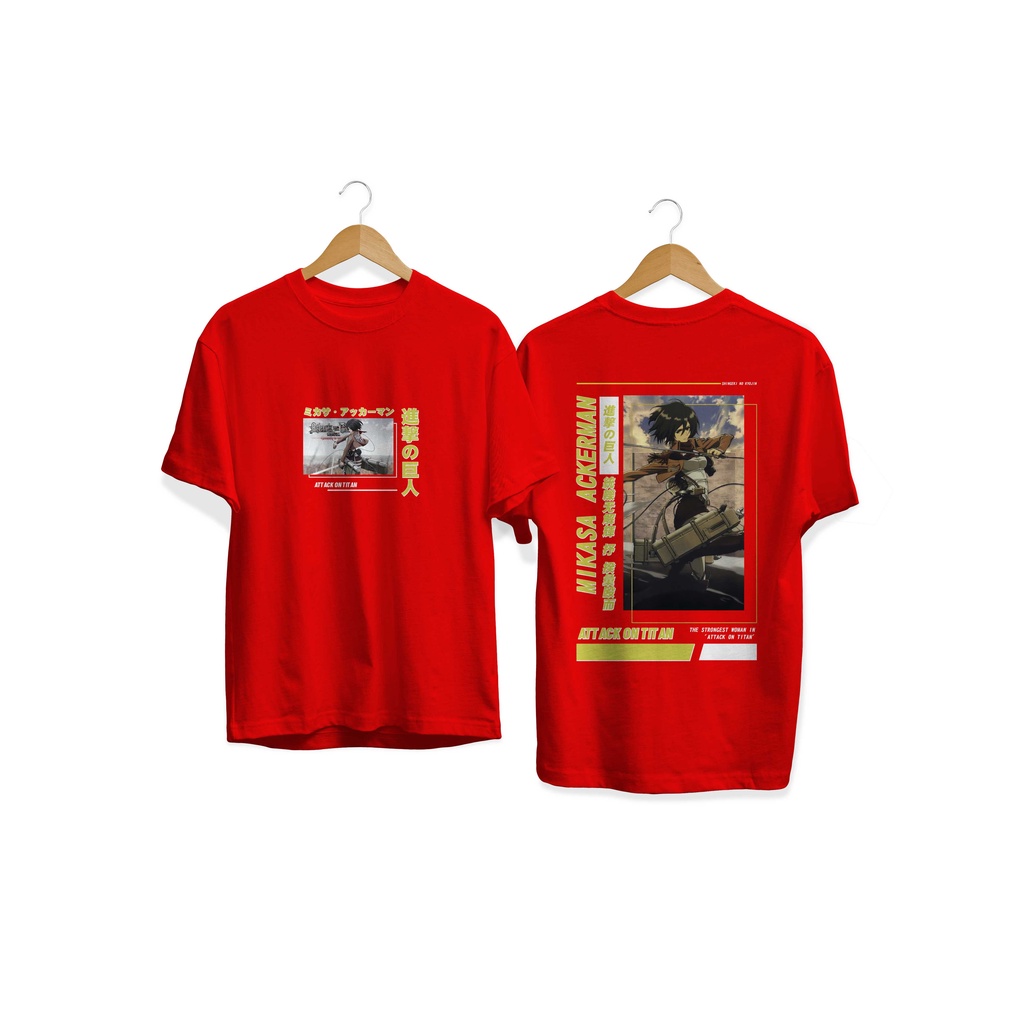 BAJU KAOS ANIME MIKASA ACKERMAN SHIGENGKI NO KYOJIN ATTACK ON TITAN