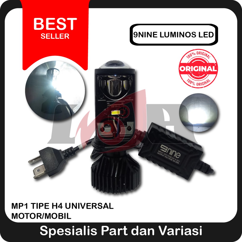 MP1 Headlamp H4 Mini Led Lens Bulb Projector Projie Light Cahaya Fokus