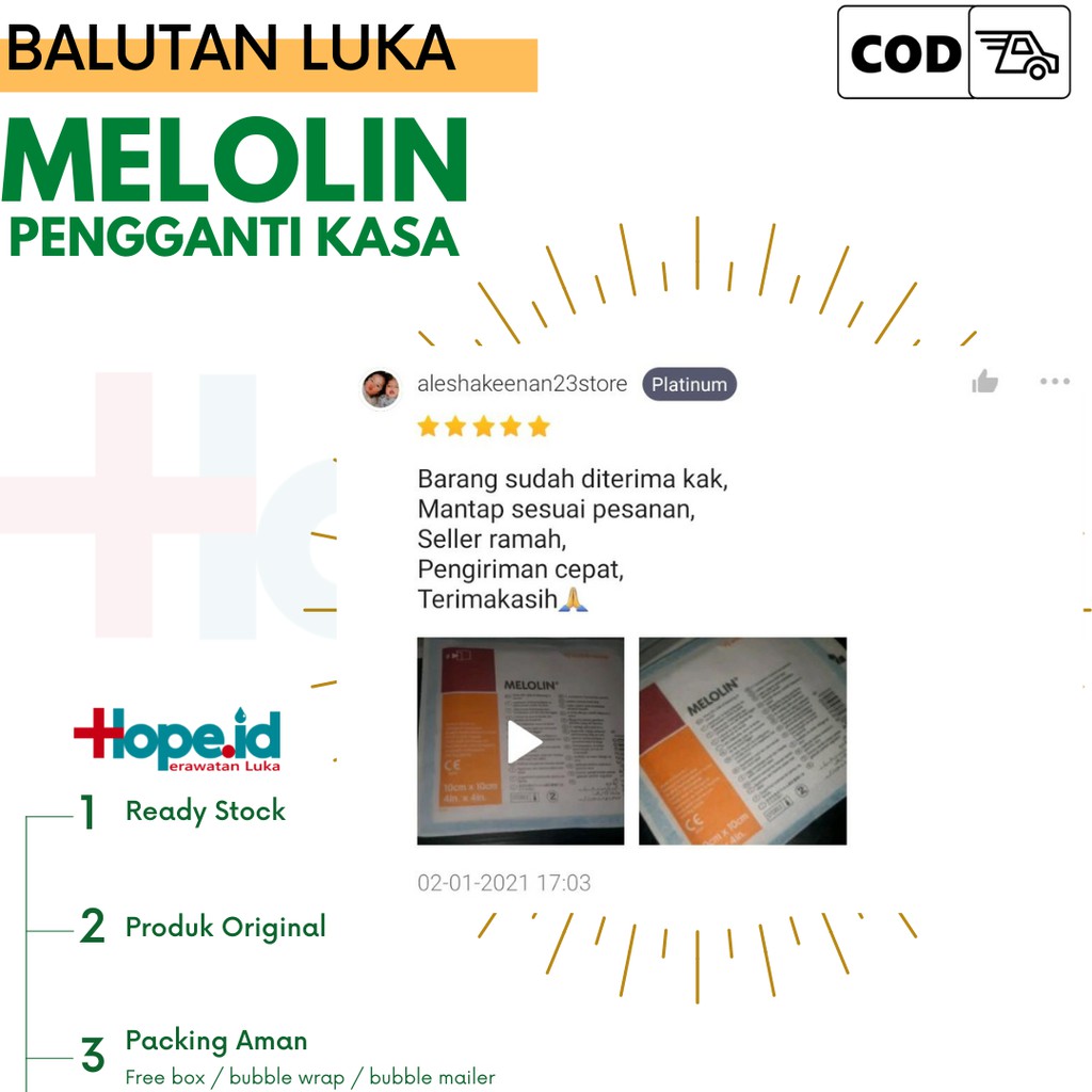 Melolin / Pembalut Luka pengganti kassa | Dermafix Pad