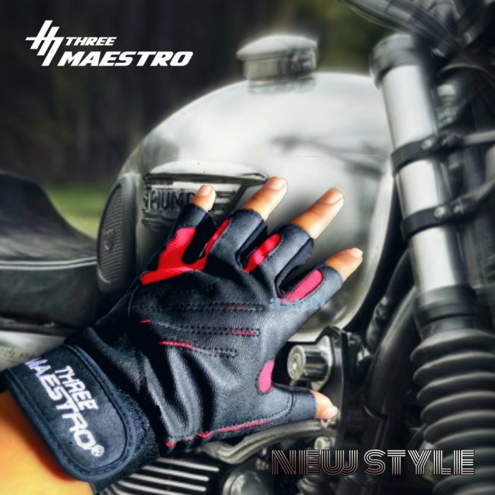 NSTYLE II Sarung Tangan Motor Biker Touring Pendek Awet nyaman - THREE MAESTRO