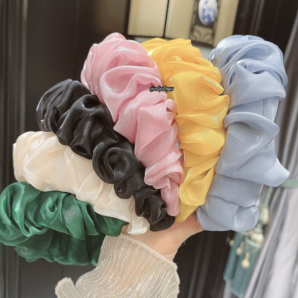 BANDO JUMBO ORGANZA SCRUNCHIE HEADBAND KOREA PREMIUM BERKUALITAS BEST SELLER