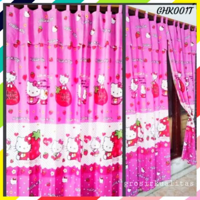 GORDEN MURAH HELLO KITTY KORDEN PINTU DAN JENDELA HORDEN HELLOKITY PINK