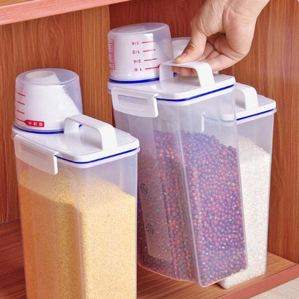 Hot Sale/Sealed Rice Barrel Organizer Dapur Wadah Makanan Untuk Gandum Tepung Kotak Penyimpanan Beras Organiser Transparan Untuk Dapur Cembung