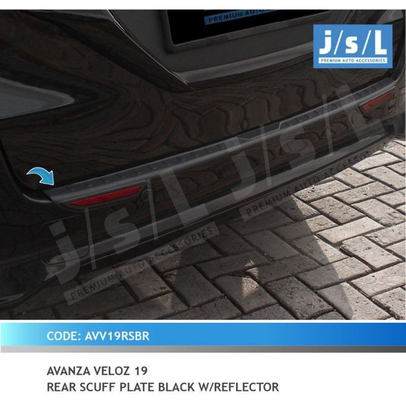 sillplate belakang avanza veloz 2019 hitam w/ reflektor jsl