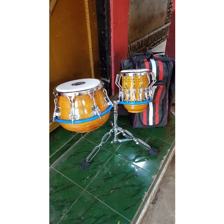 Kendang Ketipung Dangdut Ring V8 Tak Petir Plus Tas Warna Natural