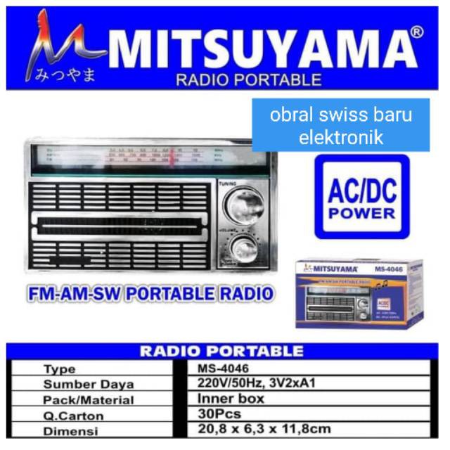 Radio MITSUYAMA MS-4046 FM-AM-SW Portable Radio AC/DC radio rodja