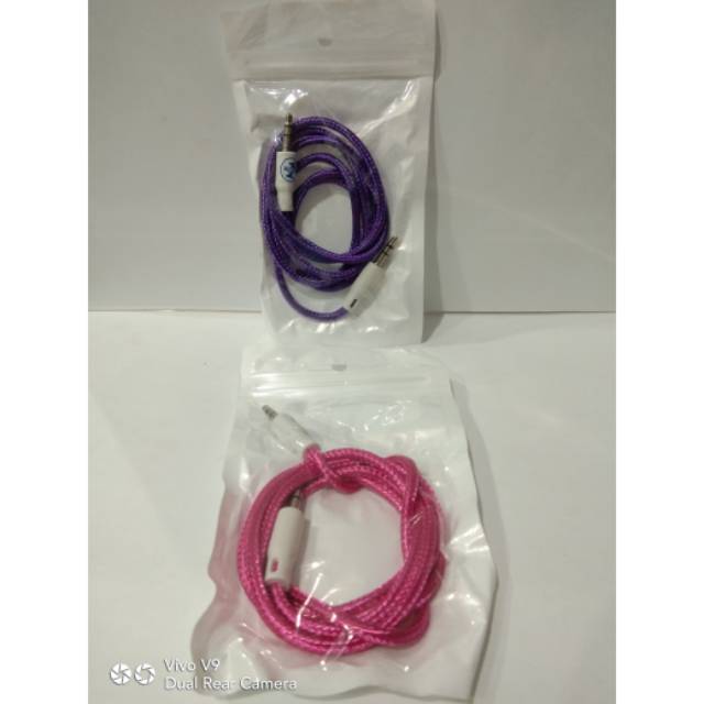 KABEL AUX FOR AUDIO 1 IN 1 WARNA WARNI MODEL TALI SEPATU