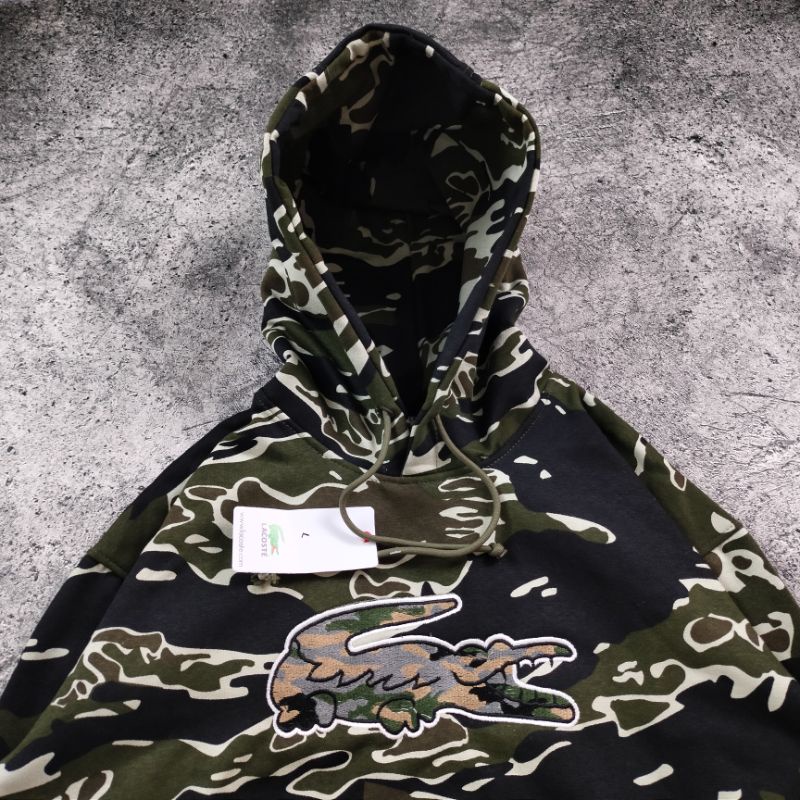 SWEATER HOODIE LACOSTE CAMO AUTHENTIC FULLTAG &amp; LEBEL