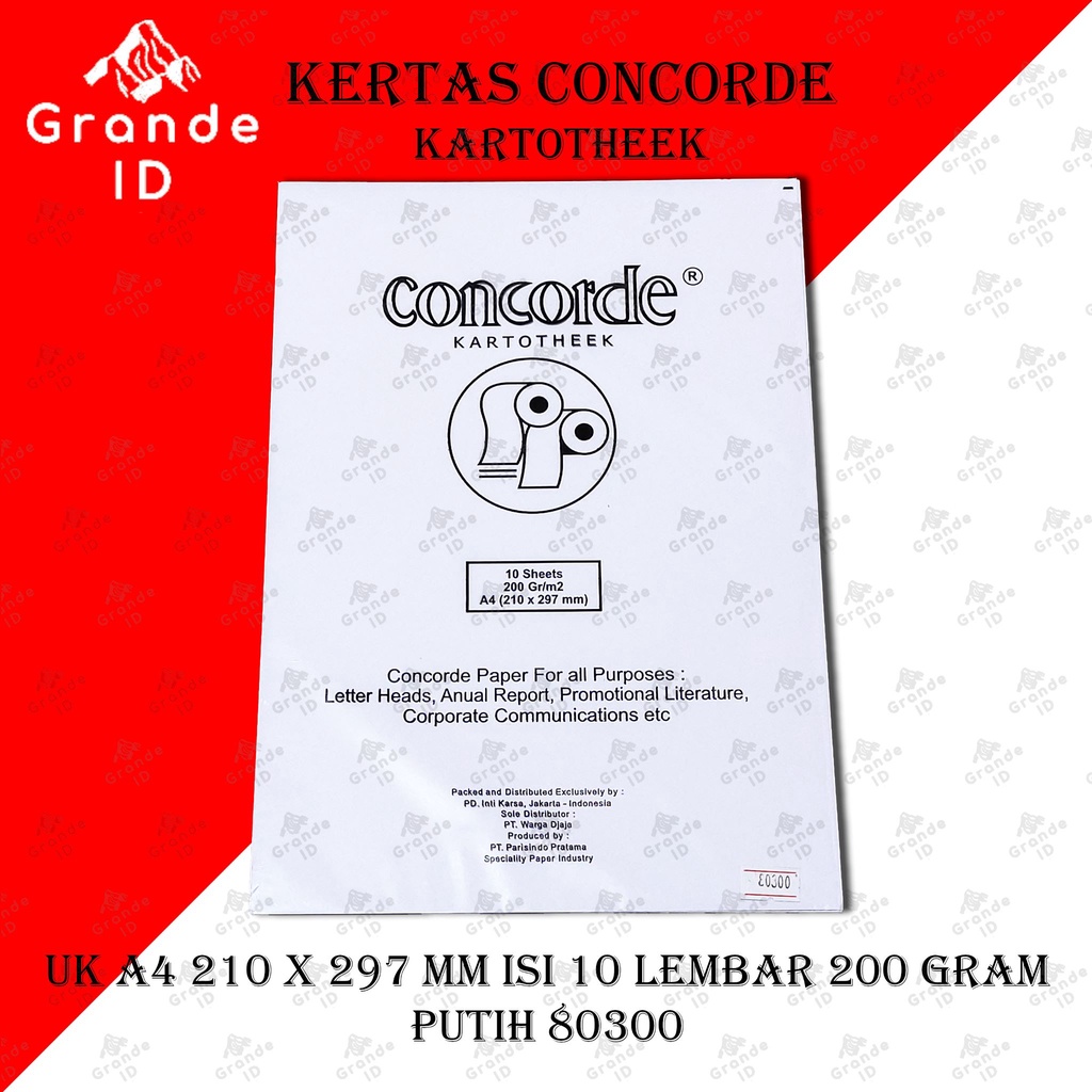 

KERTAS CONCORDE 200 GRAM UKURAN A4 ISI 10 LEMBAR KARTOTHEEK