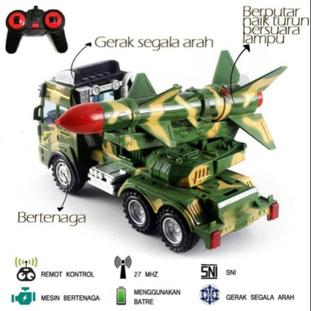 Mainan Mobil Remot Kontrol RC Truk Rudal Militer