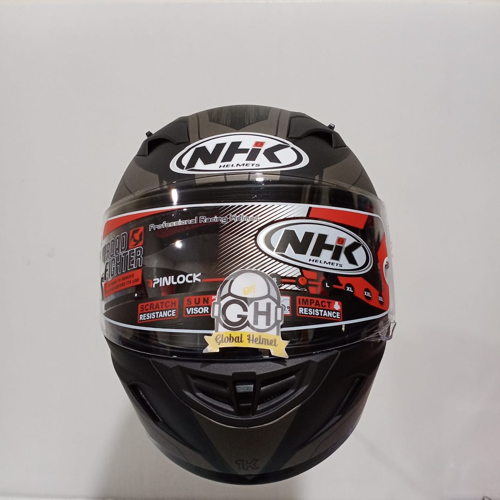 HELM NHK GP1000 AXION FULL FACE MOTIF AXION NHK GP1K BLACK DOFF SILVER