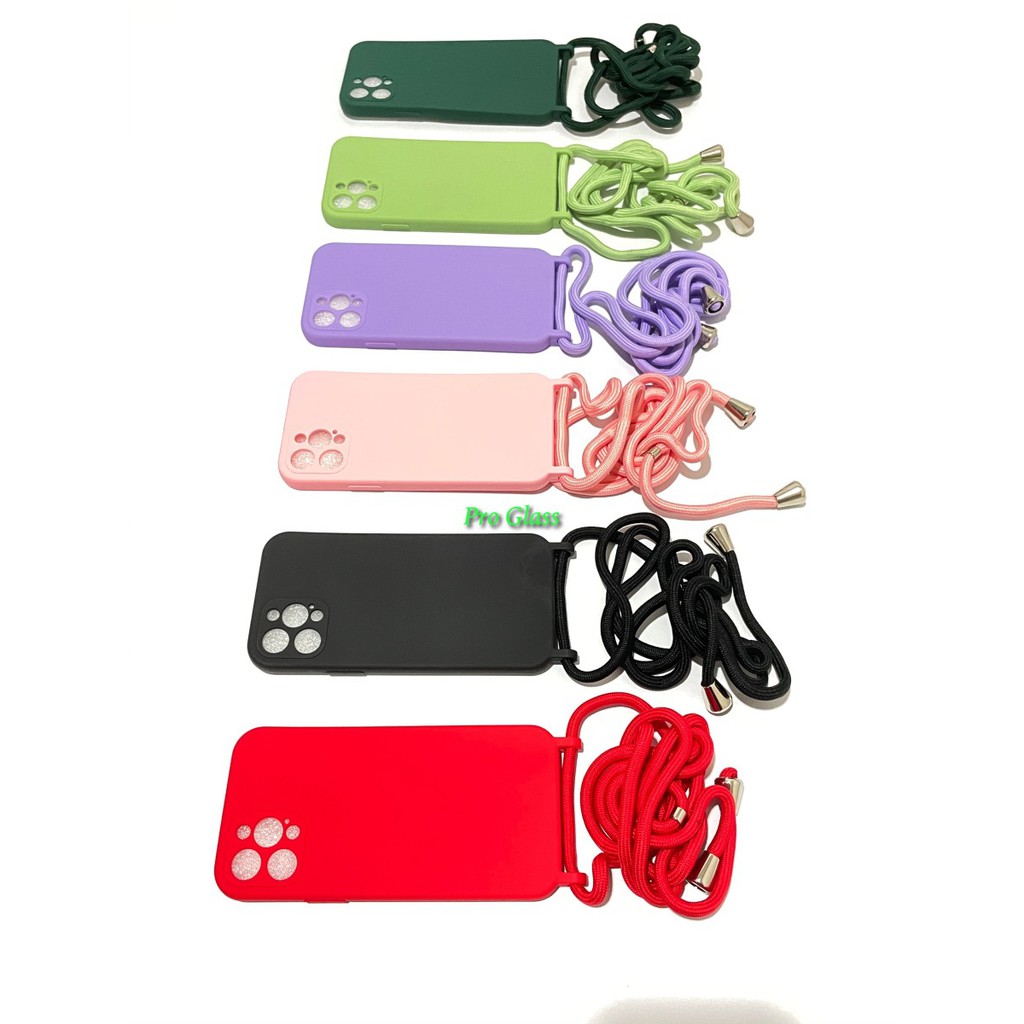 C124 Iphone 12 / 12 Mini / 12 PRO / 12 PRO MAX Lanyard Sling Silicone Case Tali Premium