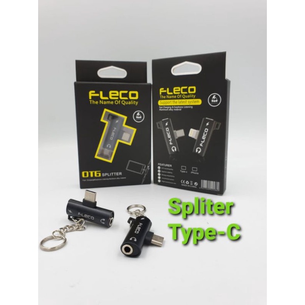 Spliter Fleco Otg Type C Sambungan Jack Audio 3.5 Spliter Type C  100% ORIGINAL