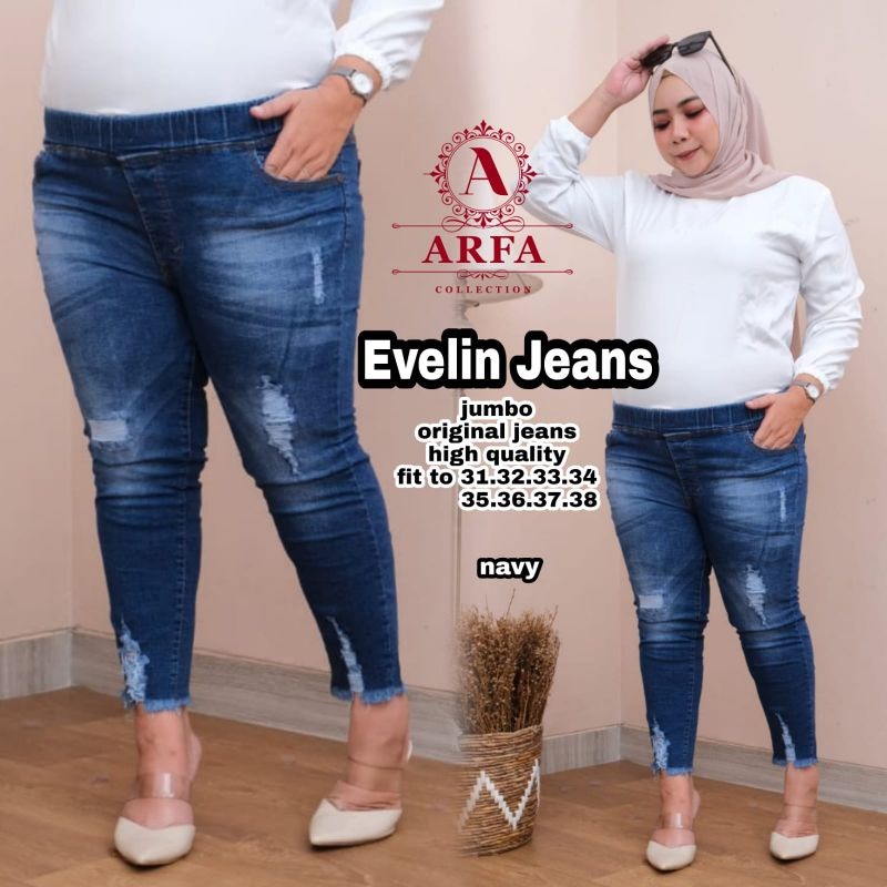 KHAYSA JUMBO JEGGING JEANS 7/9 RIPPED // KHAYSA JEANS LEGGING SOBEK SIZE (35-38)