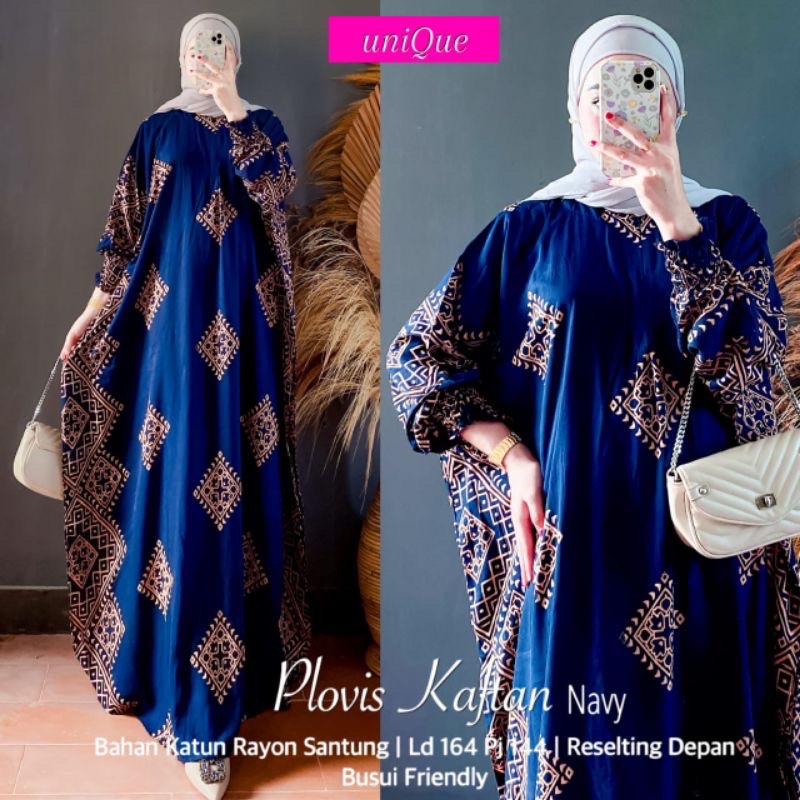 Gamis Kaftan Plovis Premium Quality | Gamis Plovis Premium | Gamis Wanita | Gamis Jumbo | Busui Friendly | Wudlu Friendly | Premium Quality | COD