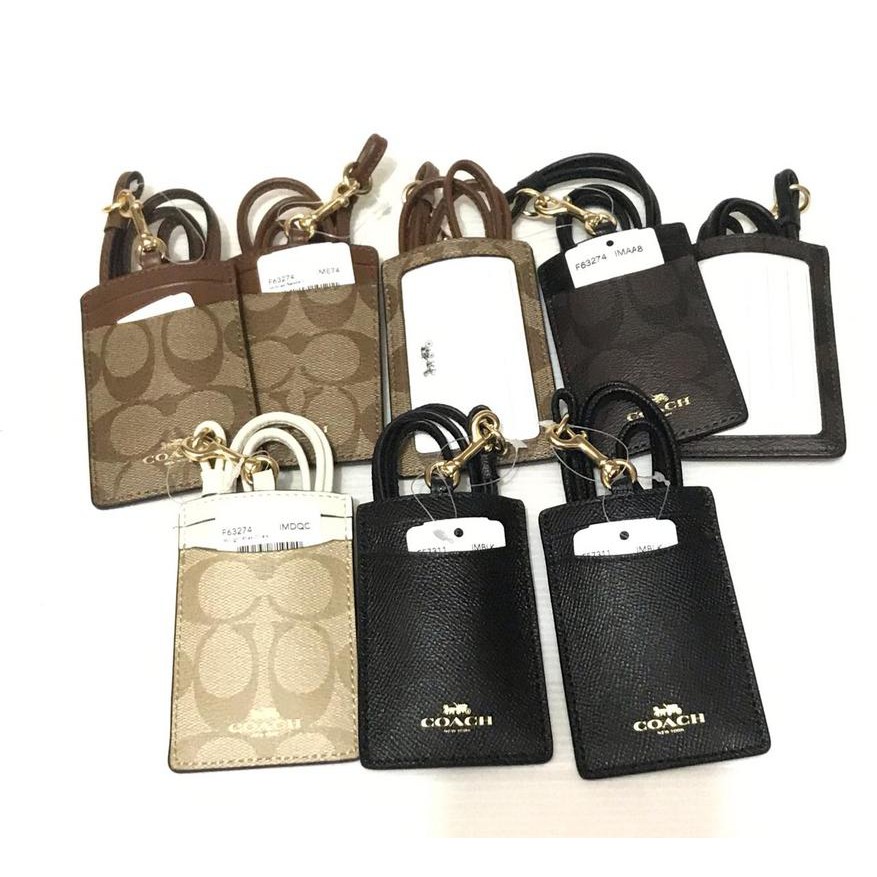 

lanyard coach original lanyard ID card case khaki saddle