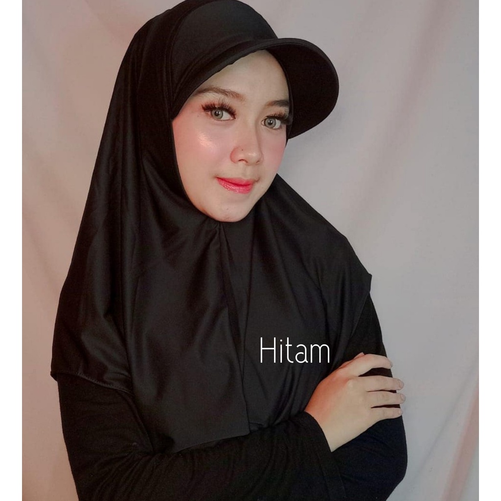 HIJAB SPORTY OLAHRAGA/TOPI JILBAB OLAHRAGA-Topi Hitam