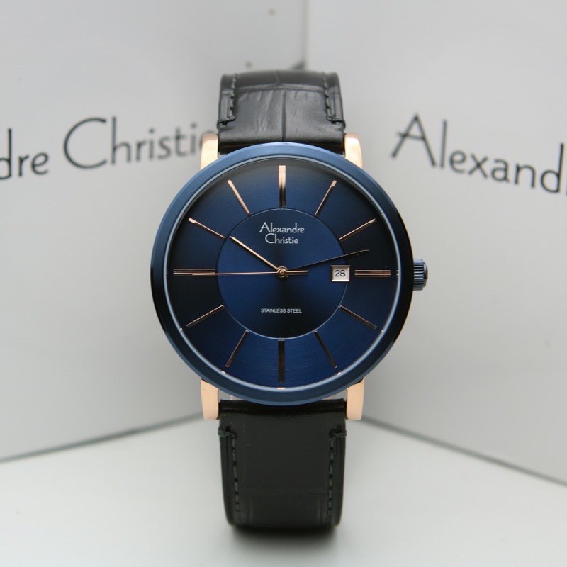 JAM TANGAN PRIA ALEXANDRE CHRISTIE AC 8344 AC8344 BLACK ROSEGOLD ORIGINAL