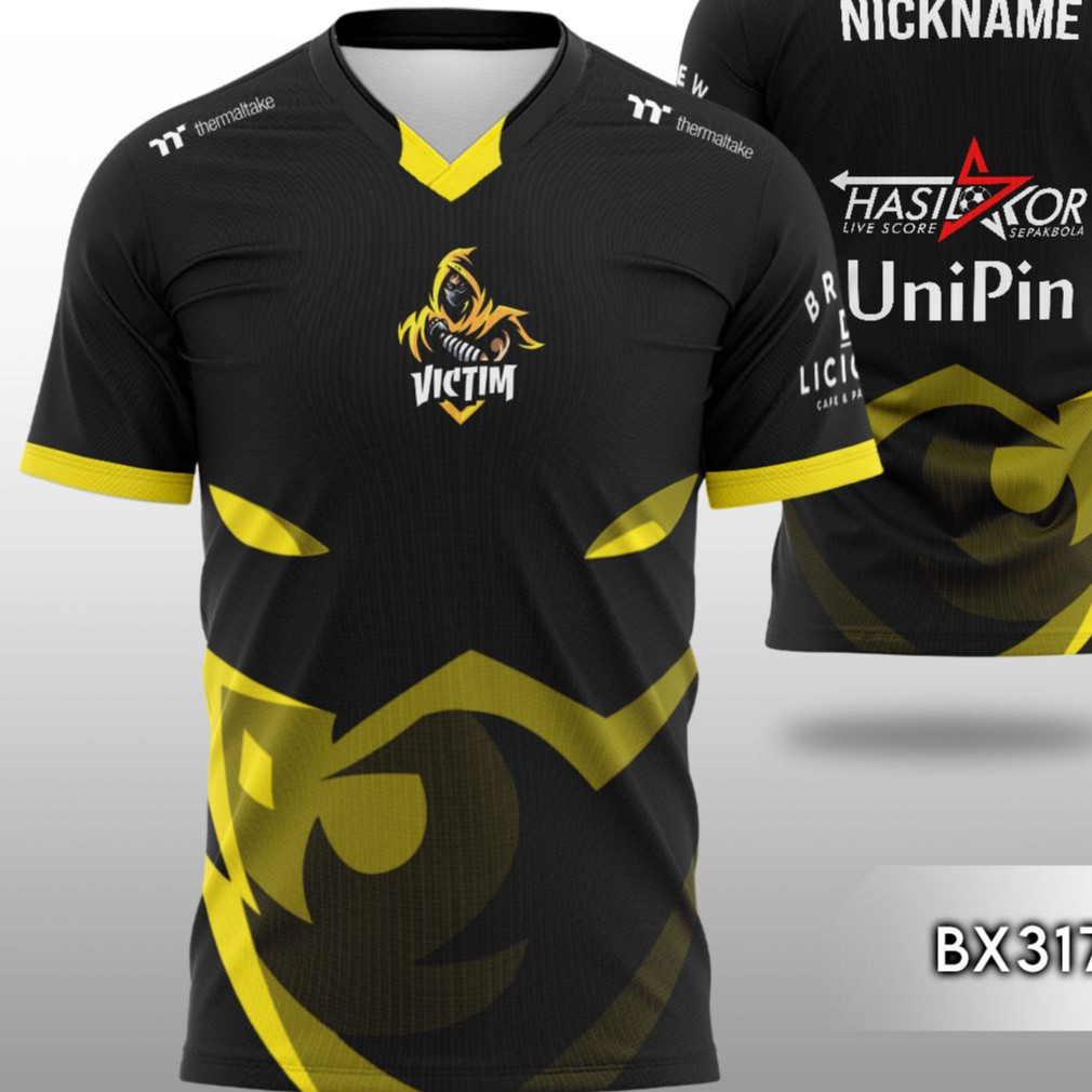 KAOS JERSEY VICTIM ESPORT  FREE FIRE MOBILE LEGENDS PUBG AOV DOTA2