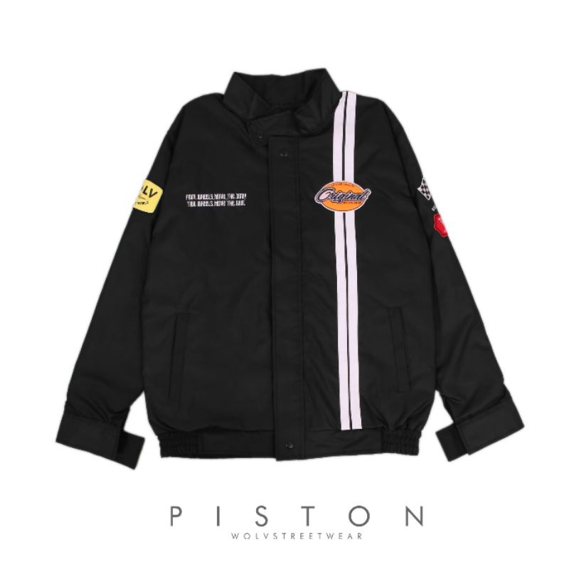 Jaket Racing Piston / Jaket Motor Original Wolv / Jaket Varsity baseball