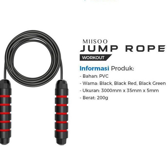Tali Olahraga MIISOO Jump Rope Skiping Skipping Workout Lompat Tali-2