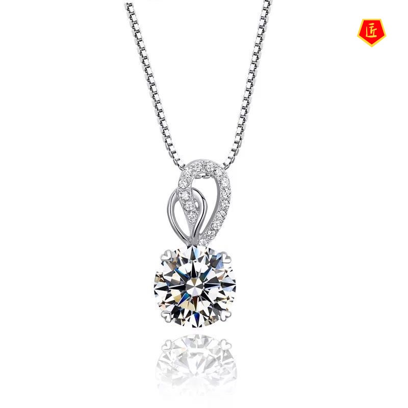 [Ready Stock]Shining Diamond Moissanite Pendant Simple and Elegant