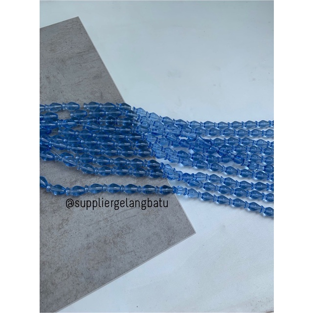 manik ujung kepala tasbih GUCI BLUE QUARTZ aksesori kalung gelang 10mm