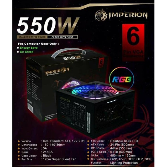 POWER SUPPLY IMPERION 550W RGB