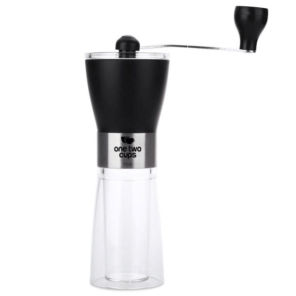 Alat Penggiling Kopi Manual Coffee Grinder Desain Transparan - Black