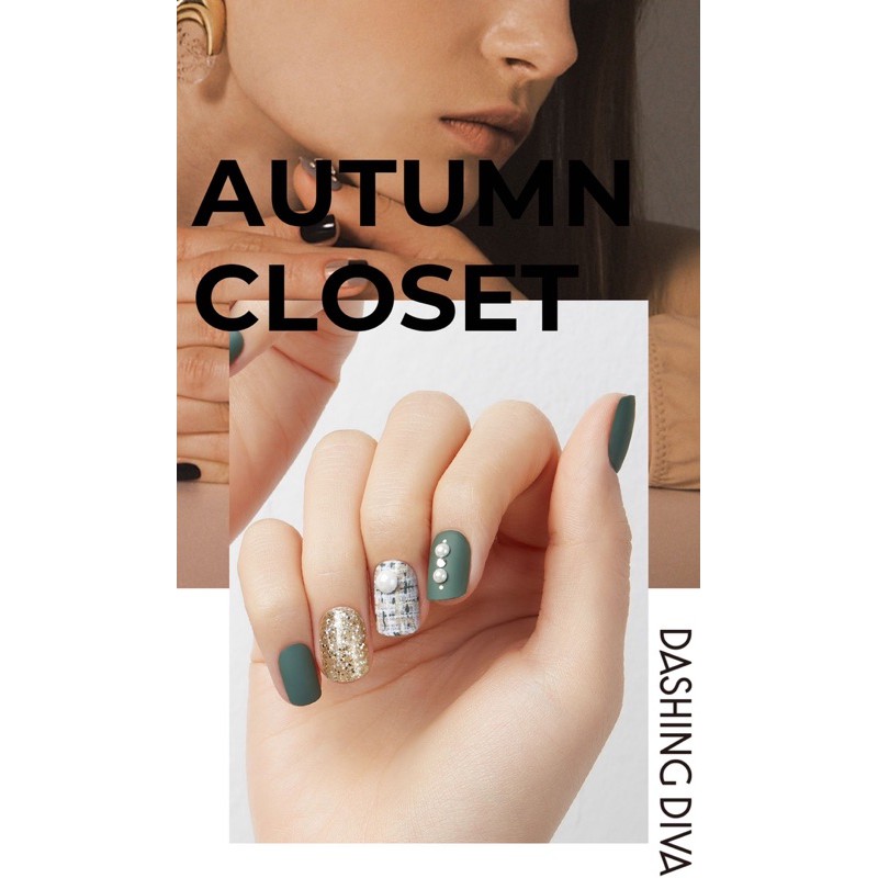 Dashing Diva Magic Press Manicure Teal Green Tweed Fake Nail Kuku Palsu Korea Shopee Indonesia