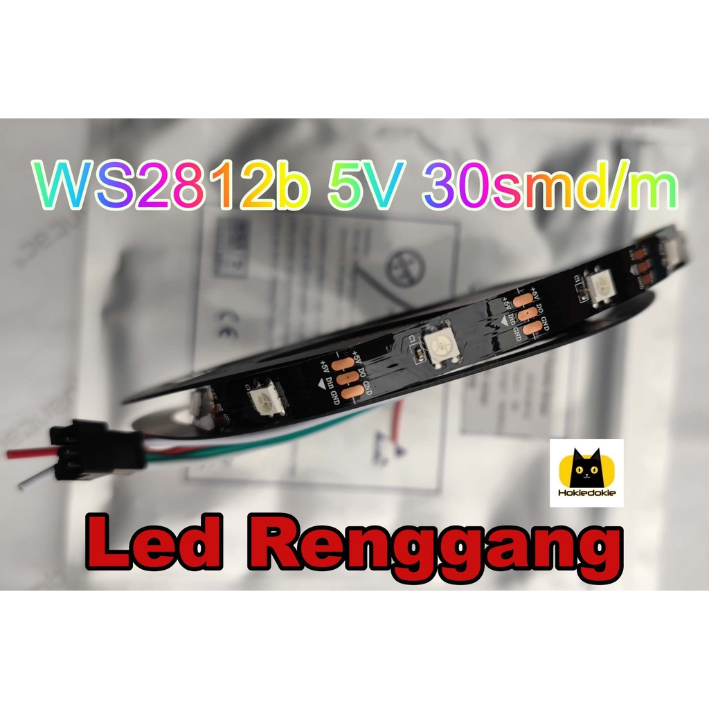 Led strip rgb ws2812b ws2812 ws2811 5v 5m 30led/m ip30 renggang