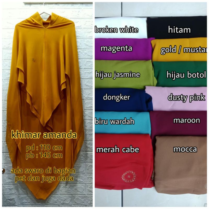 khimar amanda premium swarofsky /khimar mewah/khimar terbaru/khimar branded murah