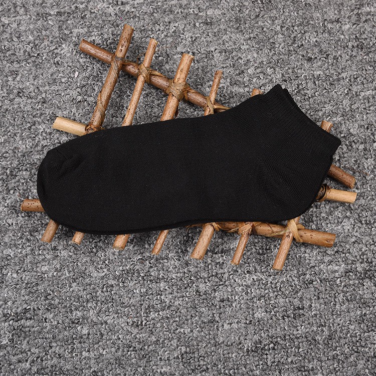 WJ646 Kaos Kaki Polos Ankle Cute Semata Bahan Spandek-Hitam