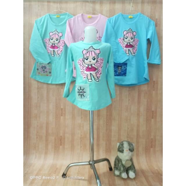 BAJU ANAK USAP LOL Tangan Panjang/Baju Murah Anak Perempuan (2-10thn)/Kaos Anak Perempuan