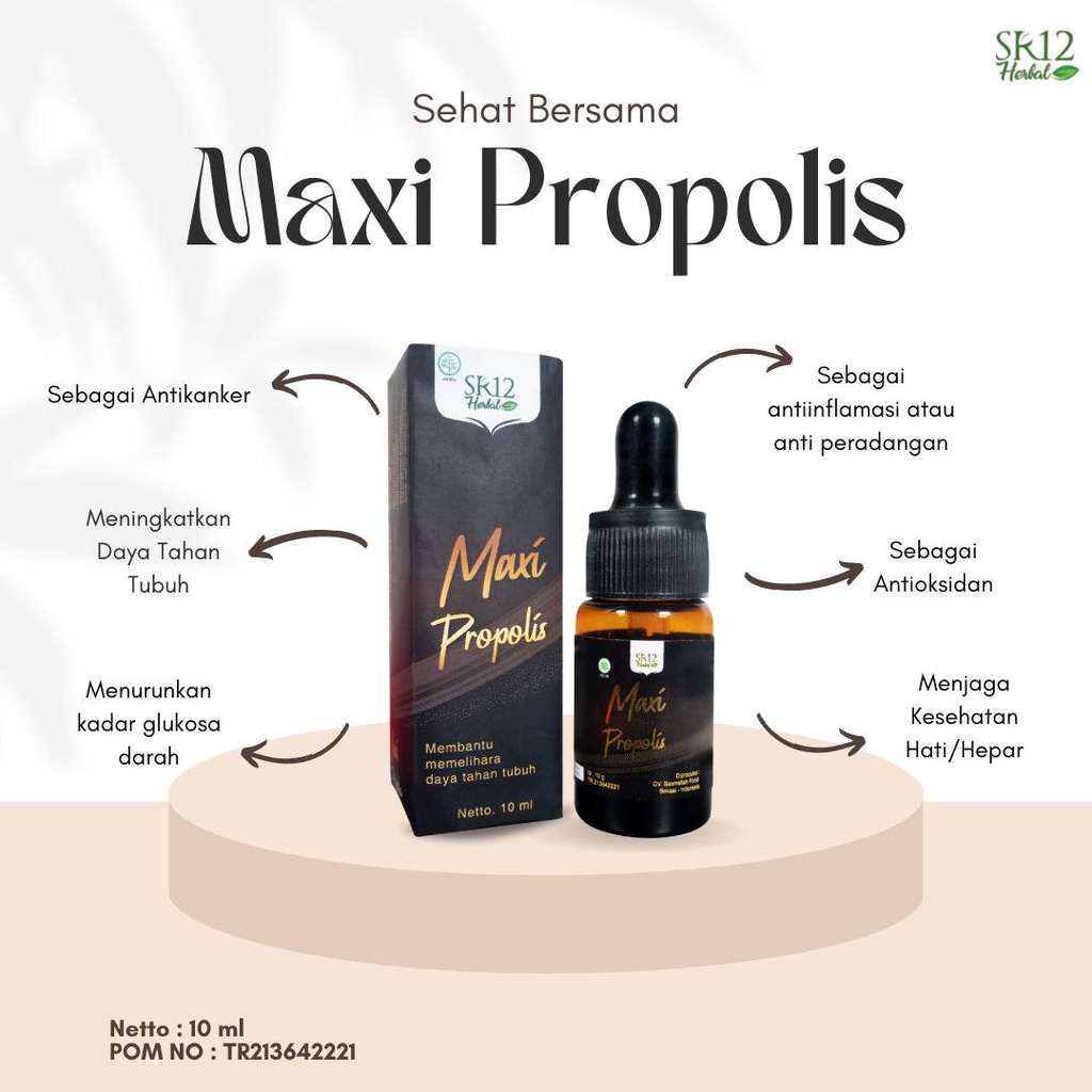 Maxy Propolis SR12 Propolis Asli Propolis SM Brazilian 100% Asli With Nano Technology Obat Herbal Diabetes Asamurat Kolesterol Suplemen Kesehatan wa