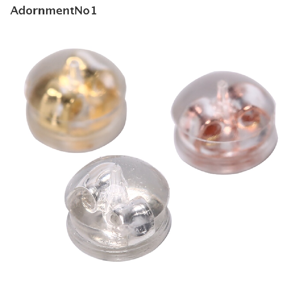 (AdornmentNo1) 10pcs / Set Stopper Belakang Anting Tusuk Bentuk Kacang Transparan Untuk Perhiasan