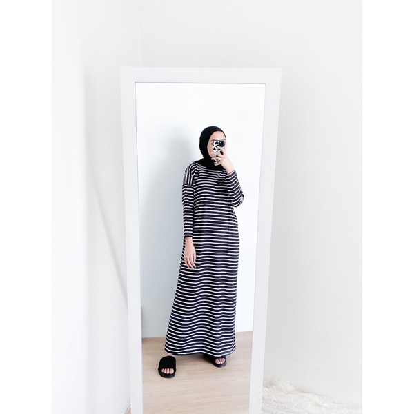 Bymeldev Basic Stripes Dress Motif Salur Busui dan Nonbusui